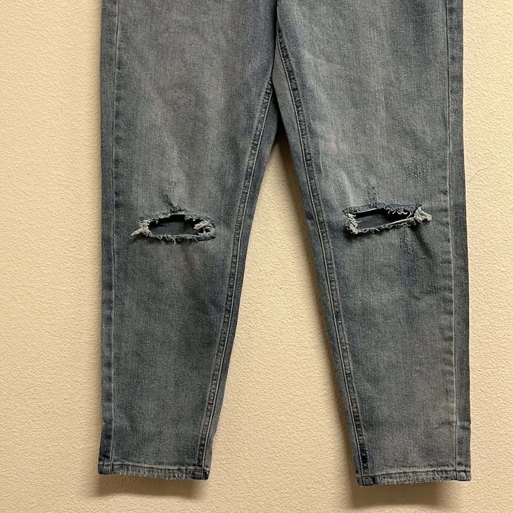 wild fable Distressed High-Rise Mom Jeans in Mid Blue - Picture 4 of 14